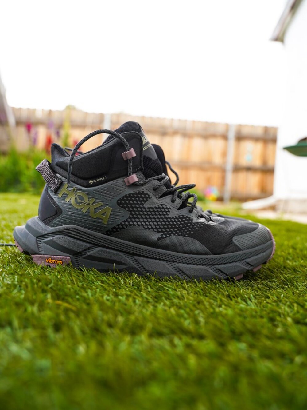 Hoka One One Trail Code GTX Shoes Womens Size 10B Gray Gore-Tex Hiking Vibram